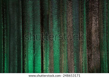 Thermal insulation under roof building in night scene reflect wiht green light