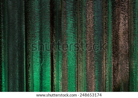 Thermal insulation under roof building in night scene reflect wiht green light