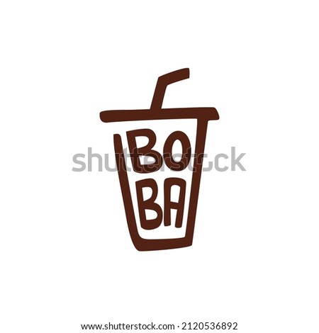 ice drink logo. boba logo design. vector illustration