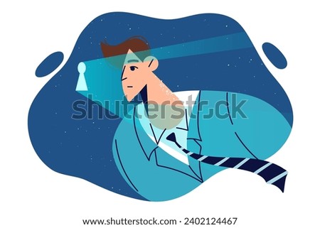 Similar – Image, Stock Photo Man standing under starry night