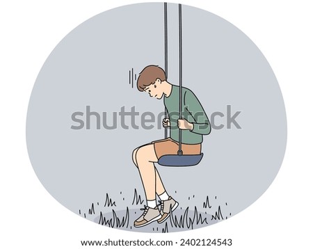 Similar – Image, Stock Photo Lonely kid in the middle of a bridge