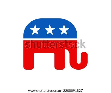 republican elephant with American flag USA stars - stock vector