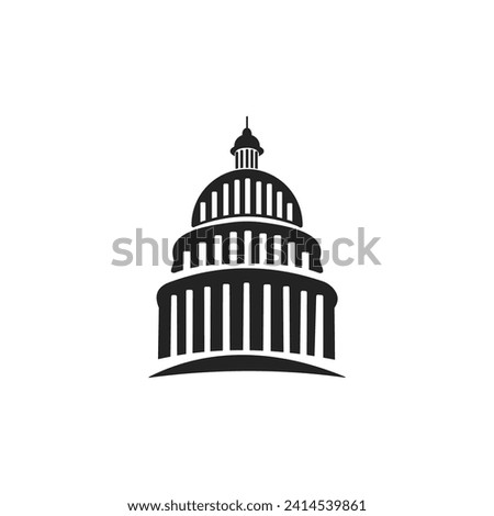  Capitol us building icon. Washington DC monument. Stock Vector