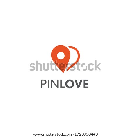 Location pin with heart logo logo