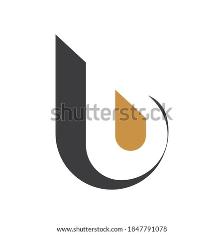 Initial letter ub or bu logo vector design templates