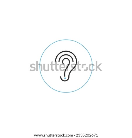 A ear with a question mark in the middle - health and medical concept illustration art