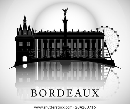 Modern Bordeaux City Skyline Design. France