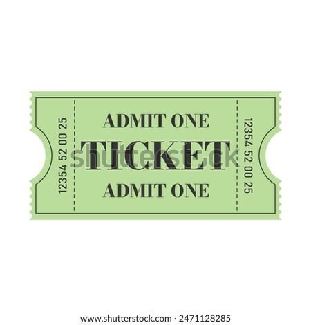 Retro ticket design template. Admit one. Ticket for cinema, movie, circus, carnival, film, festival, etc. Vector illustration