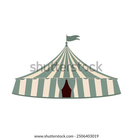 Circus tent icon. Funfair and carnival symbol. Vector illustration.