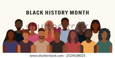 Black History Month horizontal background. African American History. Vector illustration.