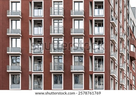 Similar – Image, Stock Photo Red Line Facade Metal