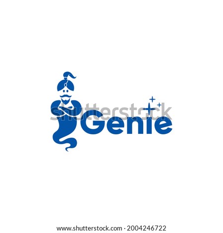 Silhouette style genie vector logo, cute, simple and attractive
 Stok fotoğraf © 