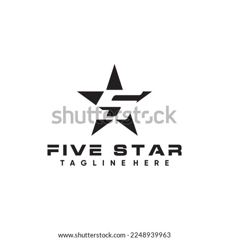 logo vector illustration of number 5 star shaped. modern, elegant, interesting and philosophical
