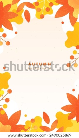 Frame with an autumn theme. A vertical background material suitable for smartphone banners and backgrounds.