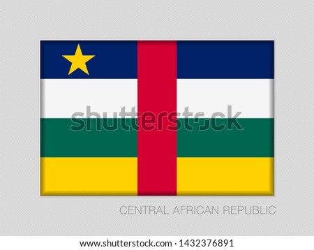 Flag of Central African Republic. National Ensign Aspect Ratio 2 to 3 on Gray Cardboard