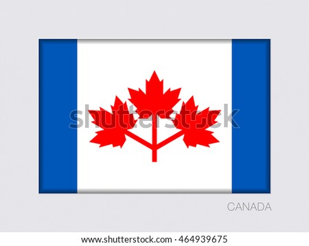 The Canadian Pearson Pennant. Rectangular Official Flag with Proportion 2:3. Under Gray Cardboard with Inner Shadow
