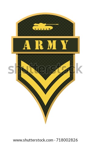 Military Ranks and Insignia. Stripes and Chevrons of Army. Corporal