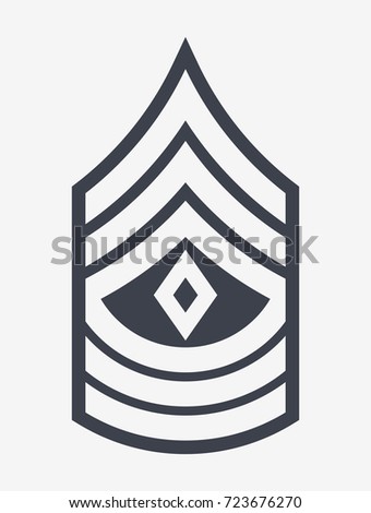 Military Ranks and Insignia. Stripes and Chevrons of Army. First Sergeant