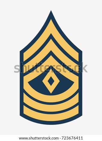 Military Ranks and Insignia. Stripes and Chevrons of Army. First Sergeant