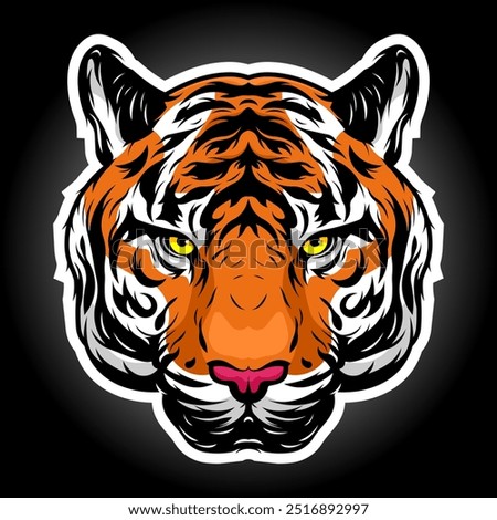 Tiger head. Tiger mascot logo. Vector illustration for tattoo