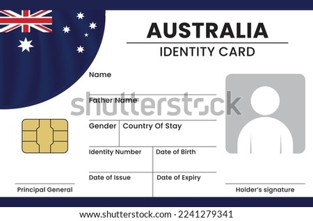 Australia National Identity Card and Identity Card Template