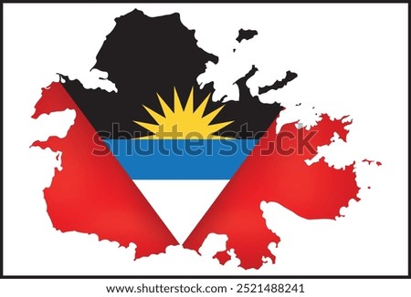 Antigua Flag Design and Barbuda Flag Design and Map Design