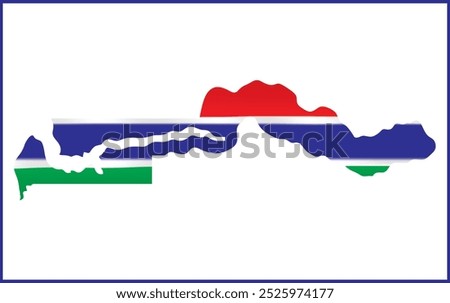 National Flag of Gambia and Gambia Map Design