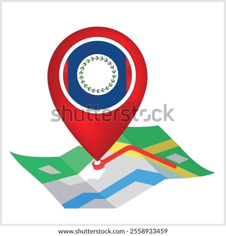 Belize Flag and Location Symbol Design