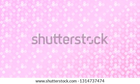 Pink girlish cute background with shiny glitter sparkles. Backdrop for kids party in LOL doll surprise bling style. Decorative scrapbook paper texture. Blurred festive wallpaper with little hexagons