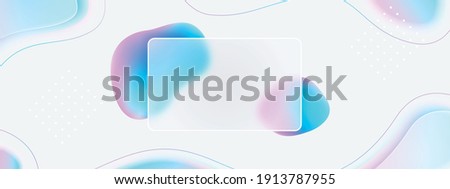 3d fluid creative background. Glassmorphism style new trend 2021. Frosted glass effect. Pastel colours: pink, purple, blue on white backdrop. Curved line graphic design. Sale banner. Blurred gradient Foto d'archivio © 