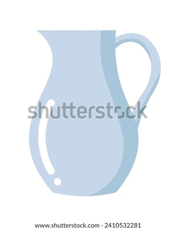 Doodle flat clipart. Simple illustration of an empty glass jug