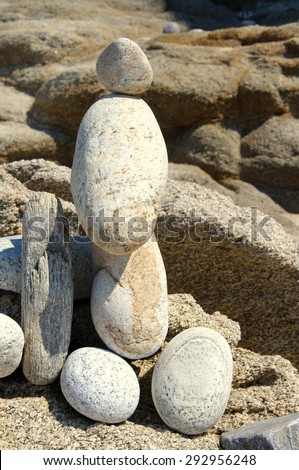 Background from sea stones for design. Construction from sea stones. Sea stones