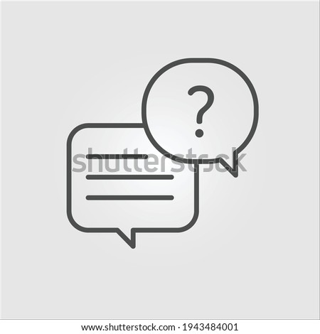 Isolated icon of two speech bubbles indicating a question and an answer