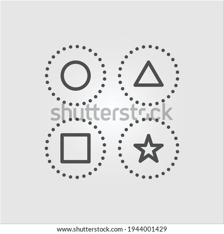 Isolated icon of many shapes like circle, triangle, square and a star, representing diversity