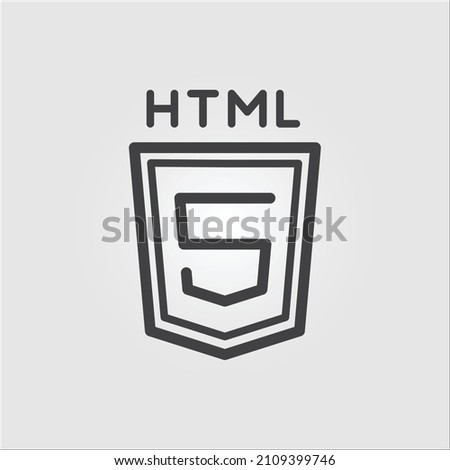 Isolated icon of HTML5 programming language symbol 
