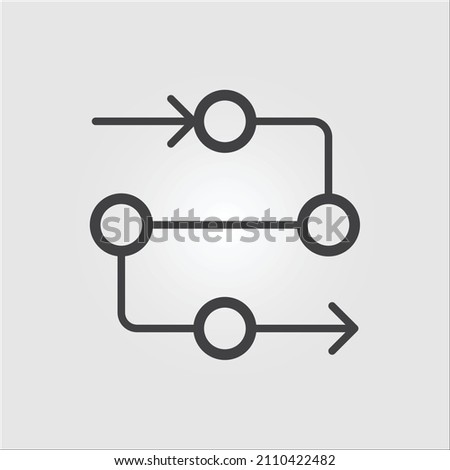 Isolated outline icon of a sequence of steps