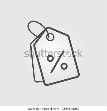 Isolated outline icon of discount tags, with editable stroke