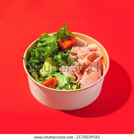 Image, Stock Photo Ham and salad with cream sauce