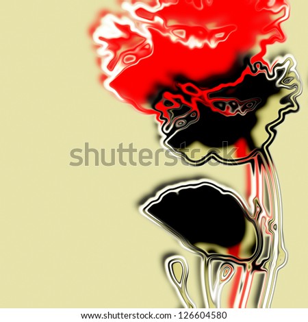 art glass and graphic poppies  background for family holidays