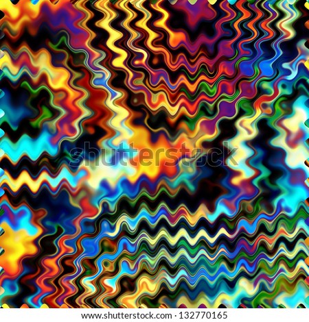 art glass textured blurred background in rainbow colors: waves seamless pattern