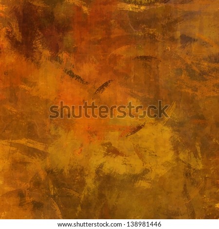 art abstract painted background in gold, orange and red colors