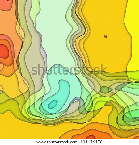 art colorful trasperancy waves pattern background in yellow, orange, red, blue and green colors