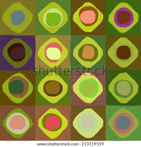 art abstract geometric textured colorful background with circles in green and rainbow colors