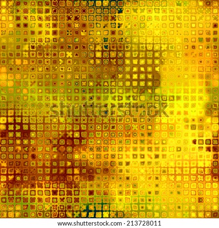 art abstract pixel geometric pattern background in gold and brown colors