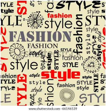 Art Vintage Word Seamless Pattern, Fashion Background Stock Vector ...