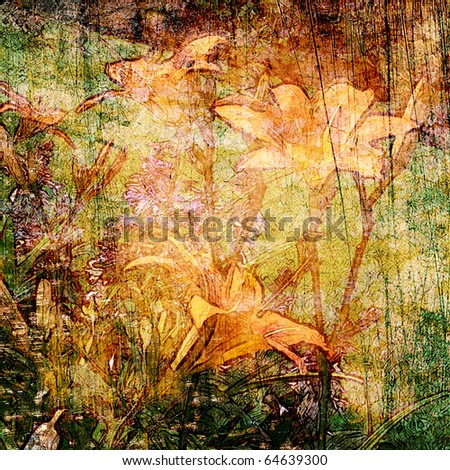 art lilies grunge graphic background for family holidays