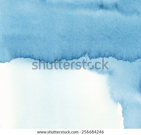 Blue Watercolor Background Texture Abstract Hand Painted Banner Header Frame
