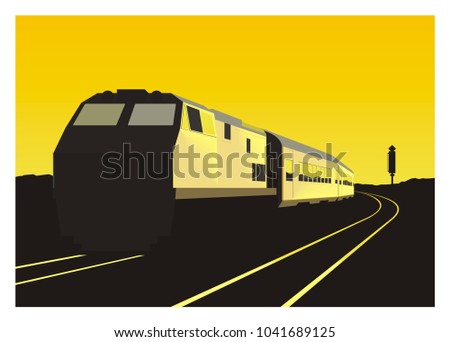 Similar – Image, Stock Photo Sunset turning rail track into golden path