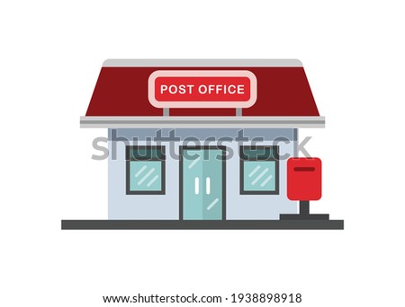 Post office building. Simple flat illustration.