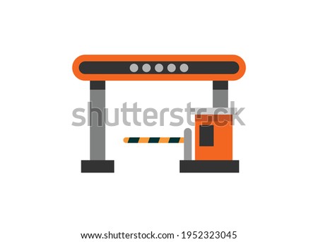 Highway gate. Simple flat illustration.